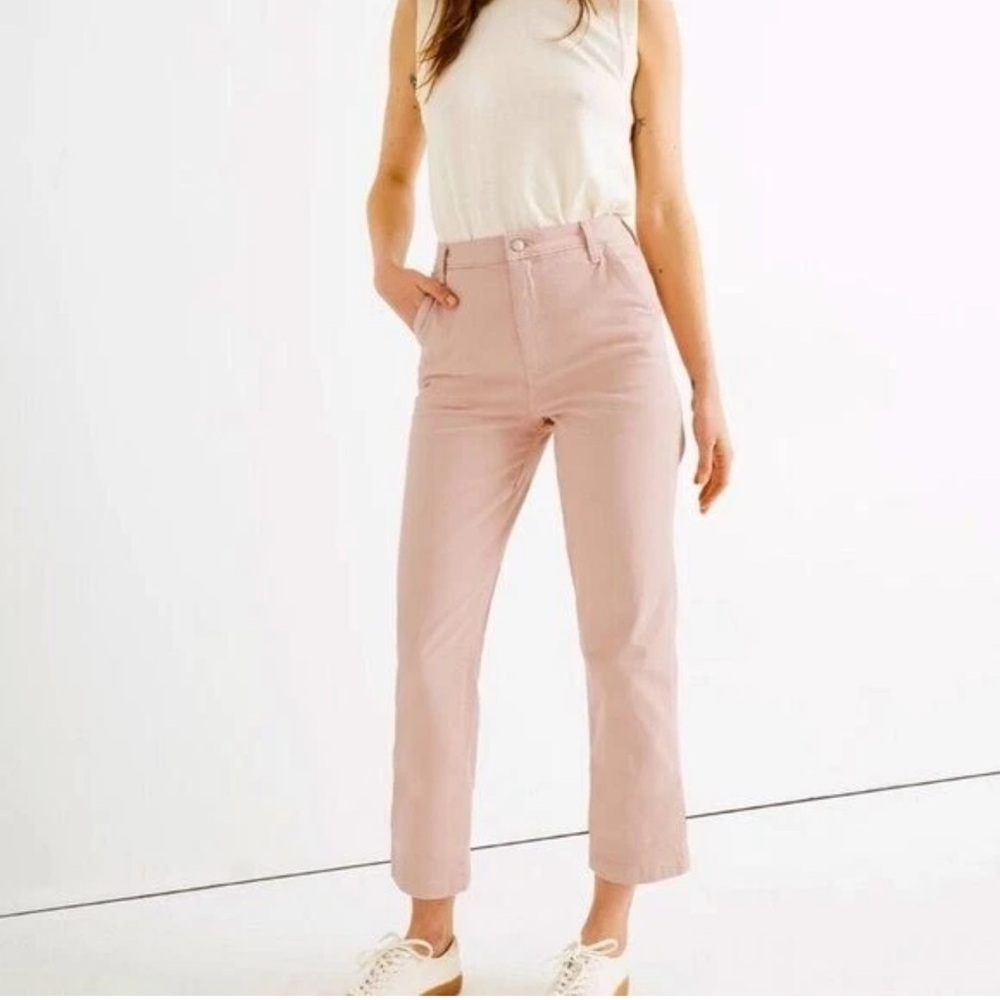Madewell Straight Leg Cropped Jeans Light pink size 26 EUC High Rise Momcore